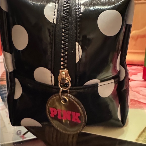 Pink Black and White Polka Dot Pouch - Picture 3 of 9